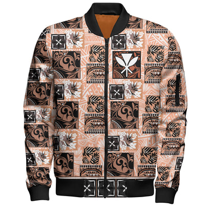 Hawaii Bomber Jacket Traditional Hawaiian Floral Designs