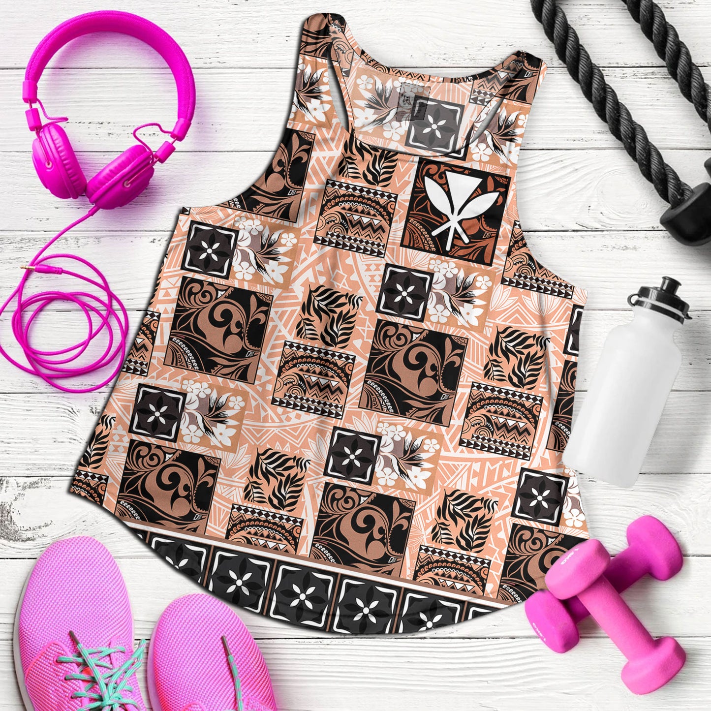 Hawaii Women Tank Traditional Hawaiian Floral Designs