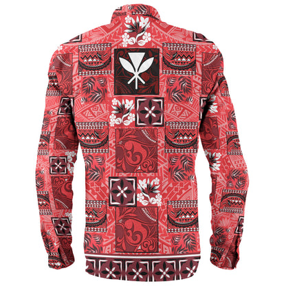 Hawaii Long Sleeve Shirt Traditional Hawaiian Floral Designs