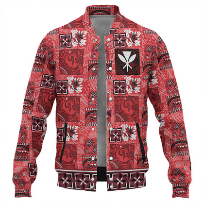 Hawaii Baseball Jacket Traditional Hawaiian Floral Designs