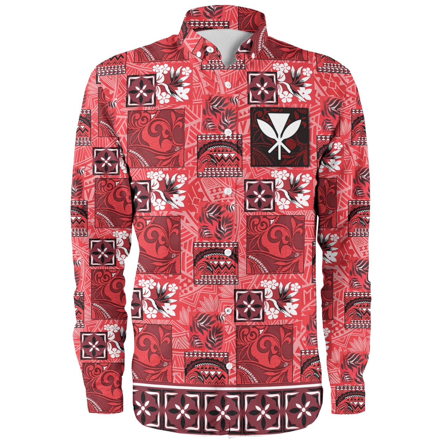 Hawaii Long Sleeve Shirt Traditional Hawaiian Floral Designs