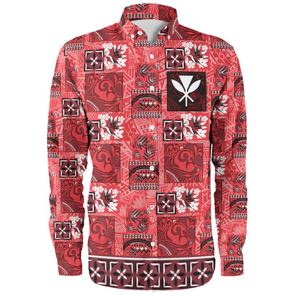Hawaii Long Sleeve Shirt Traditional Hawaiian Floral Designs