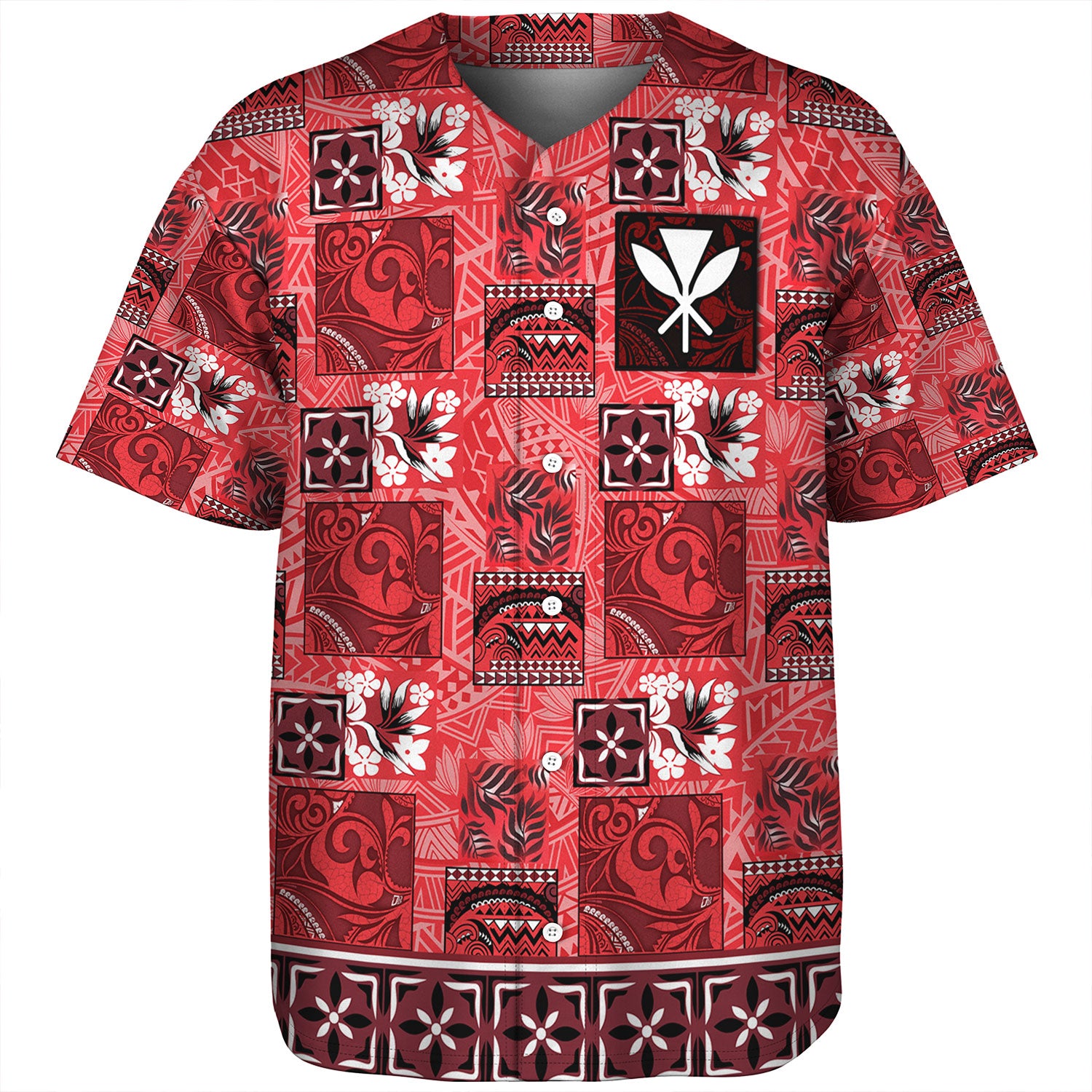 Hawaii Baseball Shirt Traditional Hawaiian Floral Designs