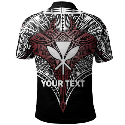 Hawaii Custom Personalised Polo Shirt Tribal Patterns Manta Ray Tatau Style
