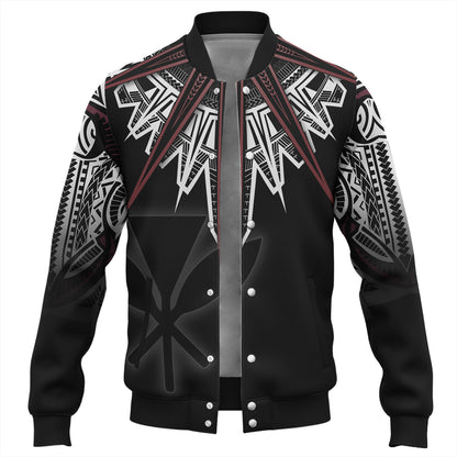 Hawaii Custom Personalised Baseball Jacket Tribal Patterns Manta Ray Tatau Style