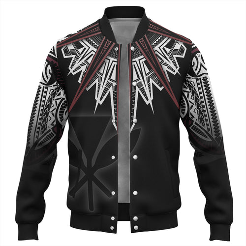 Hawaii Custom Personalised Baseball Jacket Tribal Patterns Manta Ray Tatau Style
