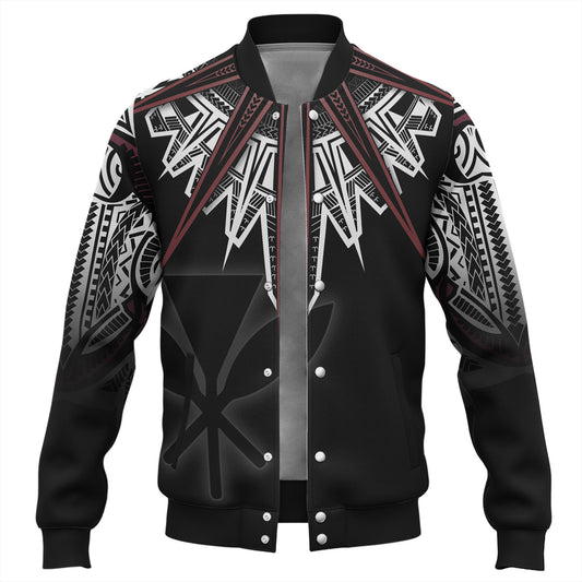 Hawaii Custom Personalised Baseball Jacket Tribal Patterns Manta Ray Tatau Style