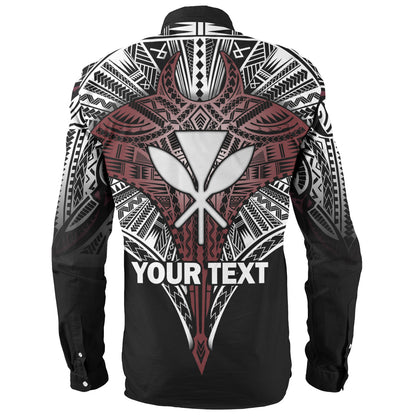 Hawaii Custom Personalised Long Sleeve Shirt Tribal Patterns Manta Ray Tatau Style