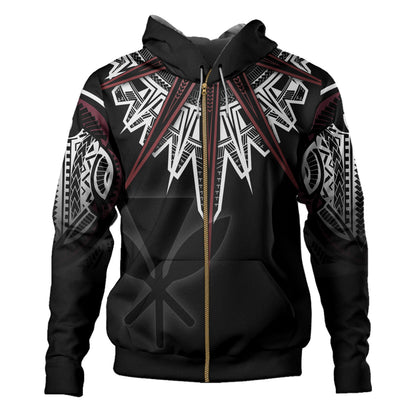 Hawaii Custom Personalised Hoodie Tribal Patterns Manta Ray Tatau Style