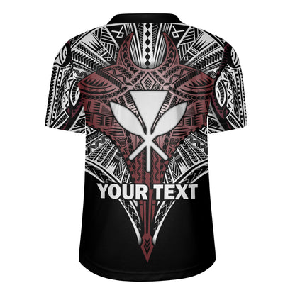 Hawaii Custom Personalised Rugby Jersey Tribal Patterns Manta Ray Tatau Style