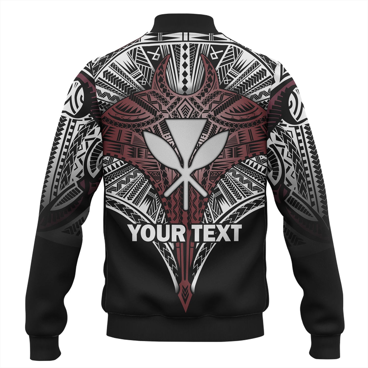 Hawaii Custom Personalised Baseball Jacket Tribal Patterns Manta Ray Tatau Style