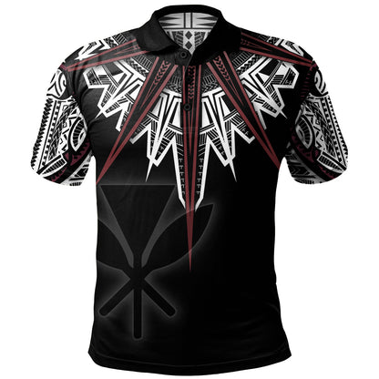 Hawaii Custom Personalised Polo Shirt Tribal Patterns Manta Ray Tatau Style