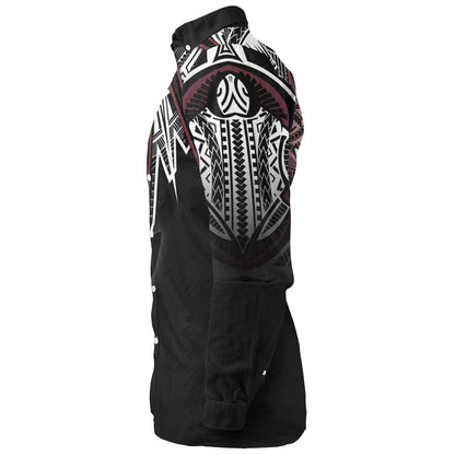 Hawaii Custom Personalised Long Sleeve Shirt Tribal Patterns Manta Ray Tatau Style