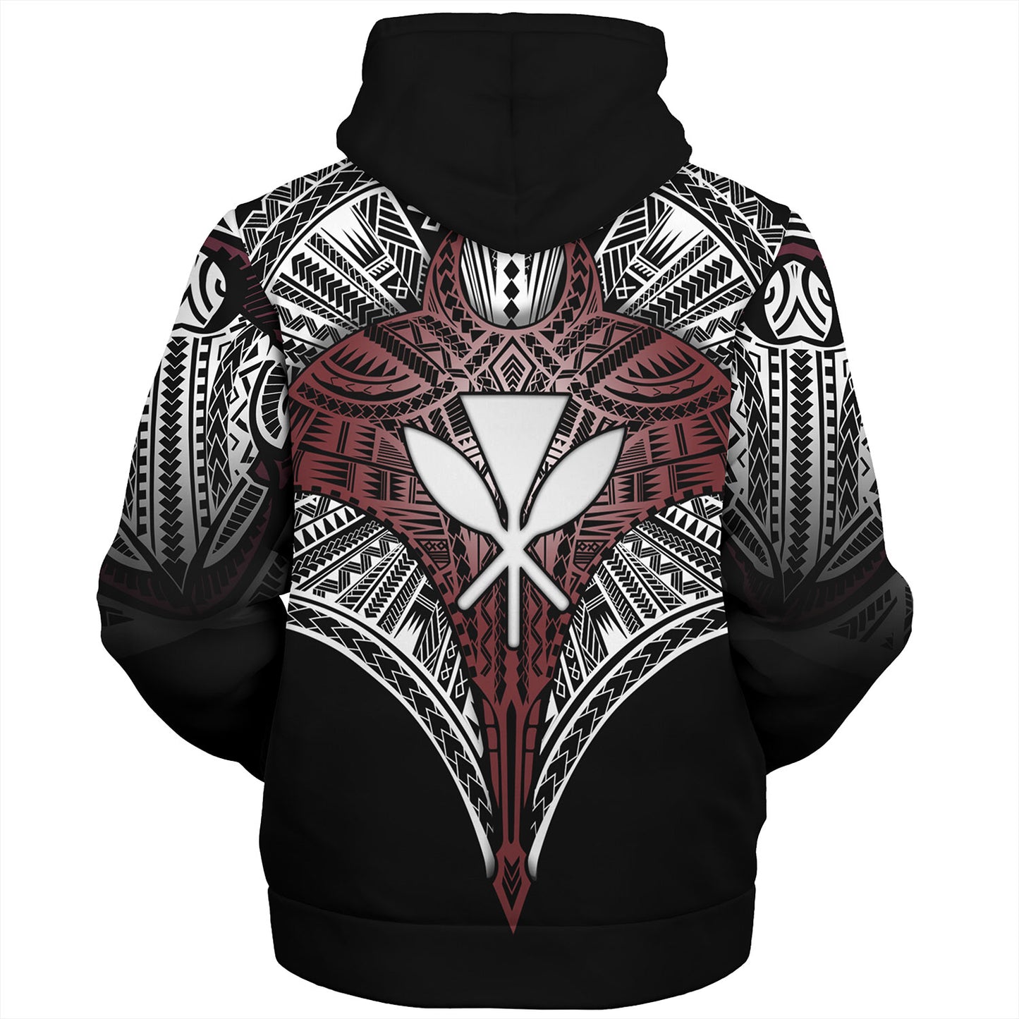 Hawaii Custom Personalised Sherpa Hoodie Tribal Patterns Manta Ray Tatau Style