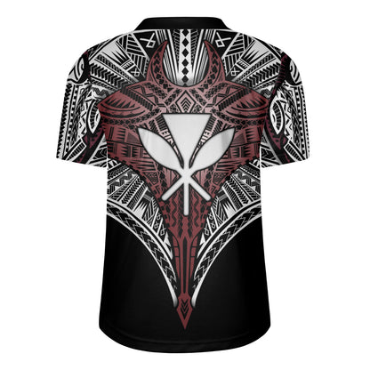 Hawaii Custom Personalised Rugby Jersey Tribal Patterns Manta Ray Tatau Style