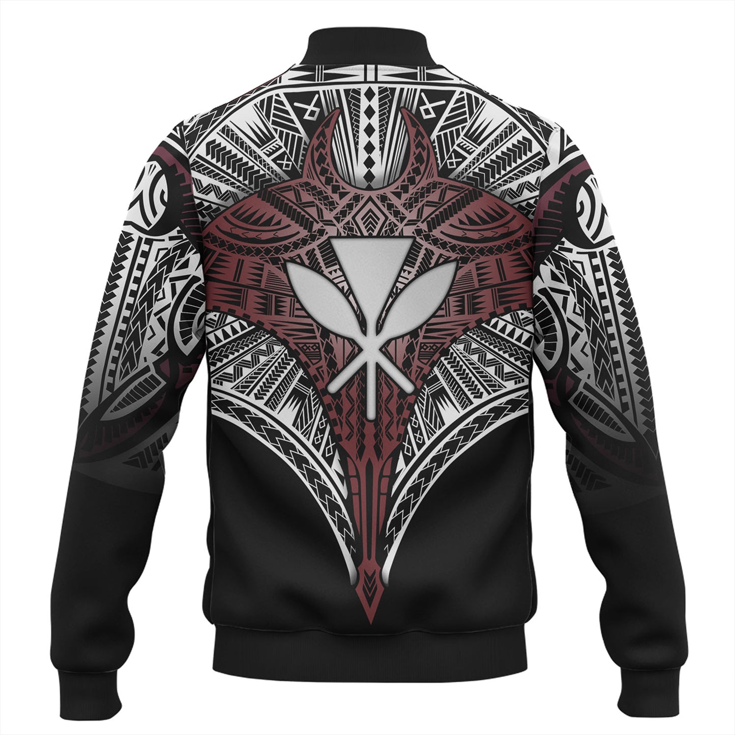 Hawaii Custom Personalised Baseball Jacket Tribal Patterns Manta Ray Tatau Style