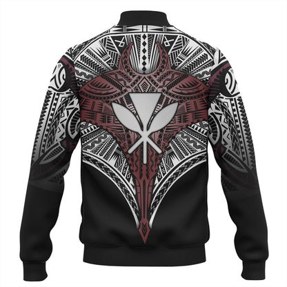 Hawaii Custom Personalised Baseball Jacket Tribal Patterns Manta Ray Tatau Style