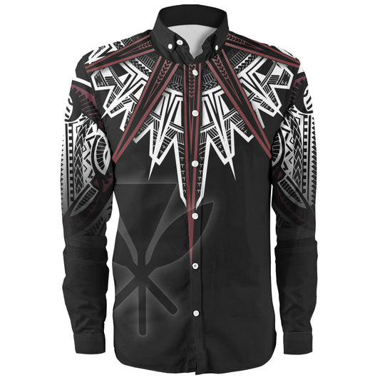 Hawaii Custom Personalised Long Sleeve Shirt Tribal Patterns Manta Ray Tatau Style
