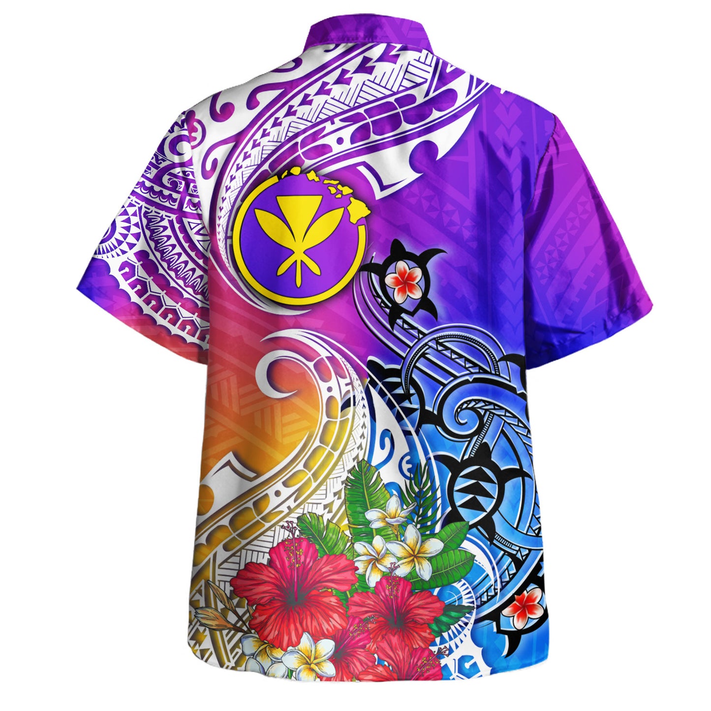 Hawaii Hawaiian Shirt Turtle Polynesian Tribal Tropical Flowers