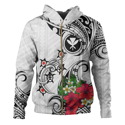 Hawaii Hoodie Turtle Polynesian Tribal Tropical Flowers