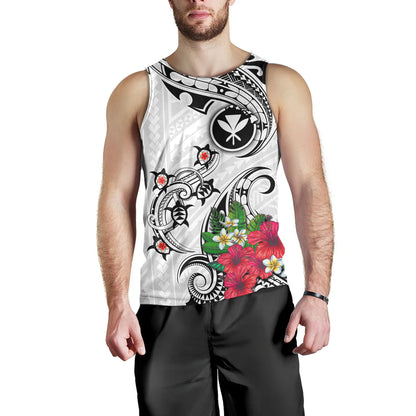 Hawaii Tank Top Turtle Polynesian Tribal Tropical Flowers
