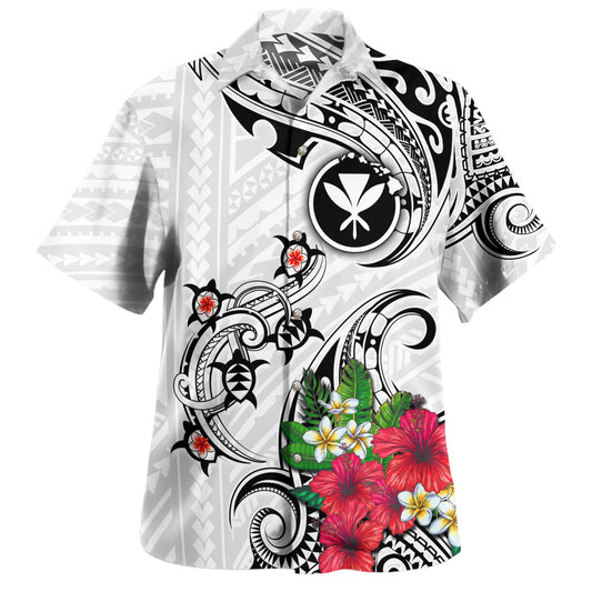 Hawaii Hawaiian Shirt Turtle Polynesian Tribal Tropical Flowers