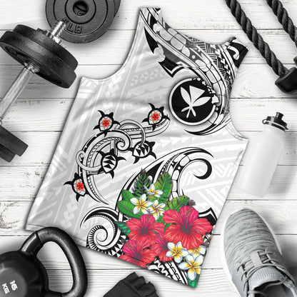 Hawaii Tank Top Turtle Polynesian Tribal Tropical Flowers