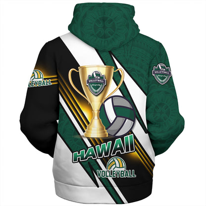 Hawaii Sherpa Hoodie Custom Volleyball Cup Championship Hawaii Polynesian Patterns