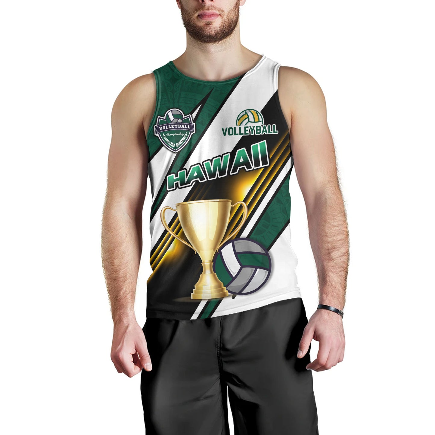 Hawaii Tank Top Custom Volleyball Cup Championship Hawaii Polynesian Patterns