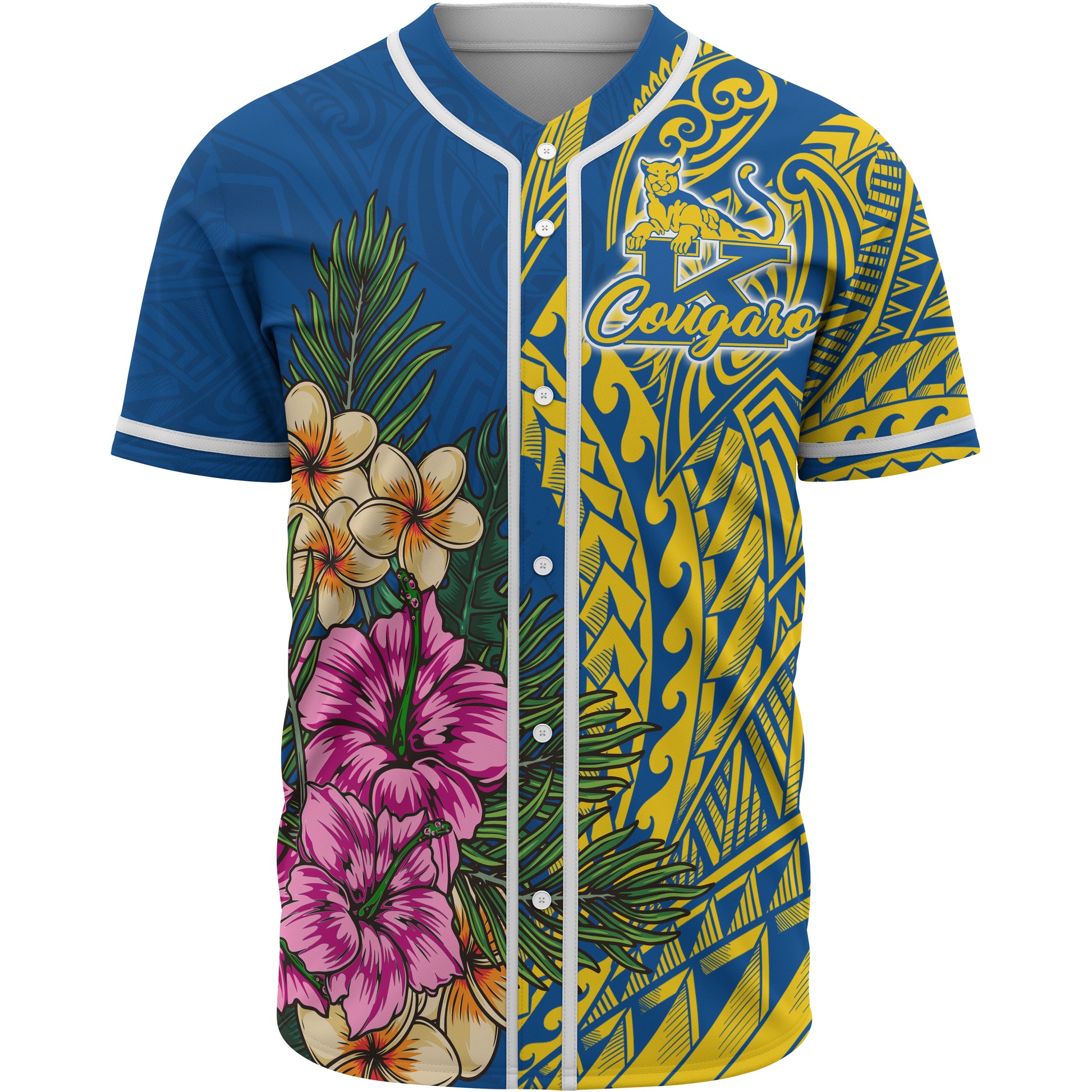 Hawaii Custom Personalised Baseball Shirt - Henry J. Kaiser High School Hawaiian Flowers Wing Patterns
