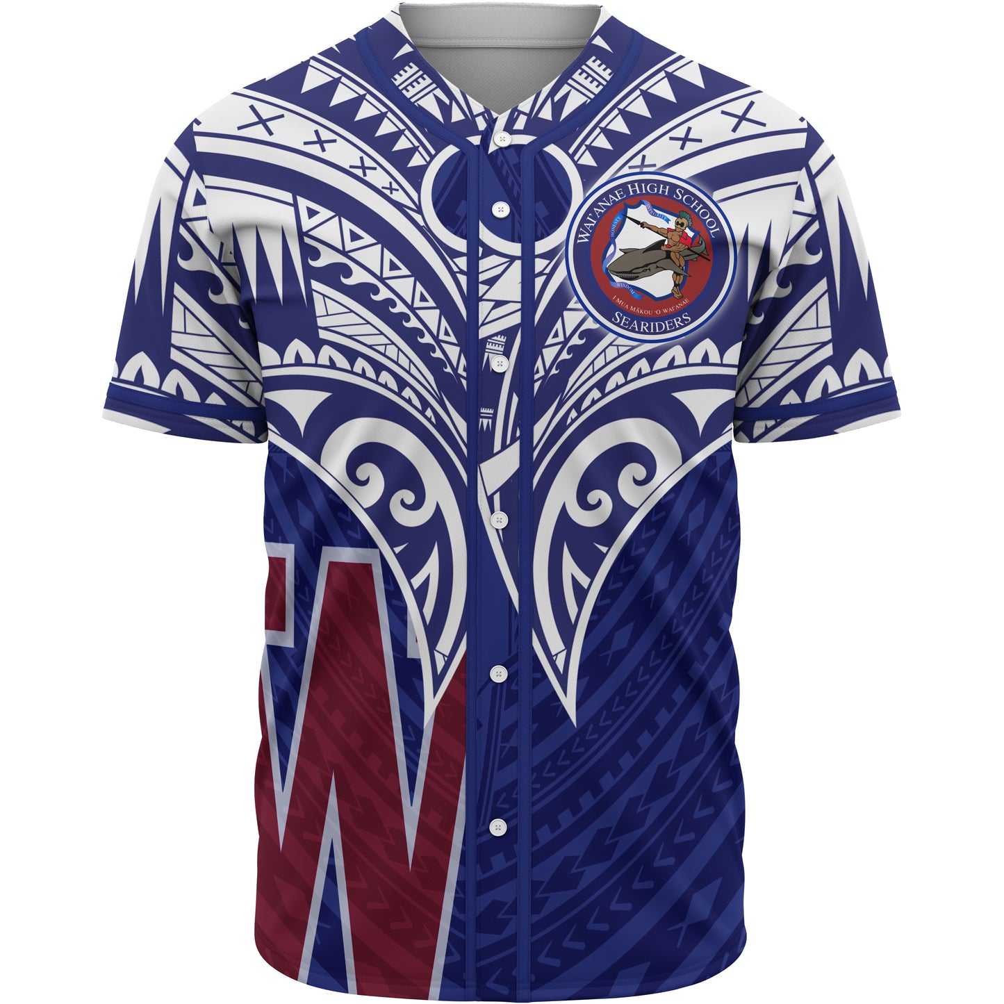 Hawaii Custom Personalised Baseball Shirt - Waianae High School Hawaiian Patterns