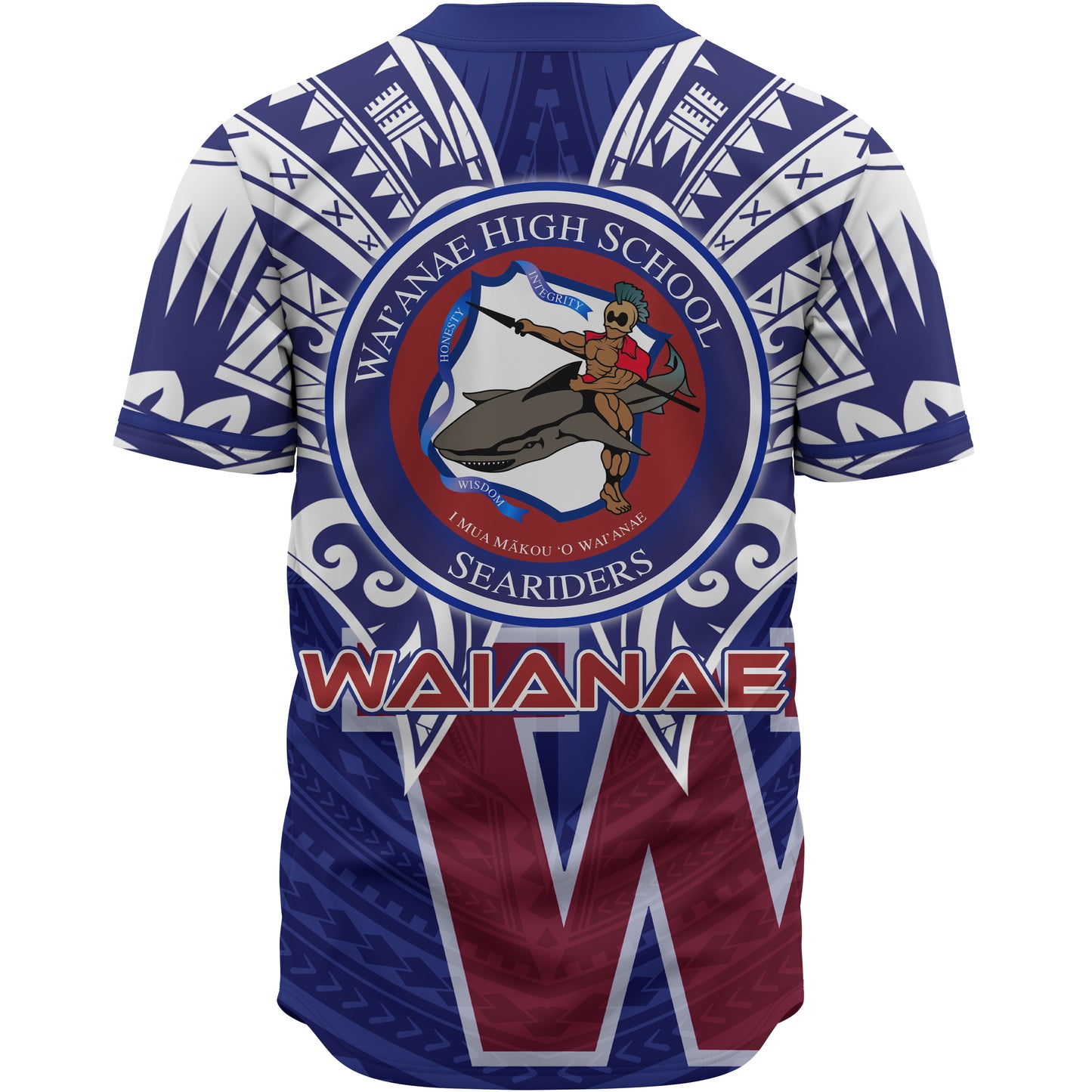 Hawaii Custom Personalised Baseball Shirt - Waianae High School Hawaiian Patterns