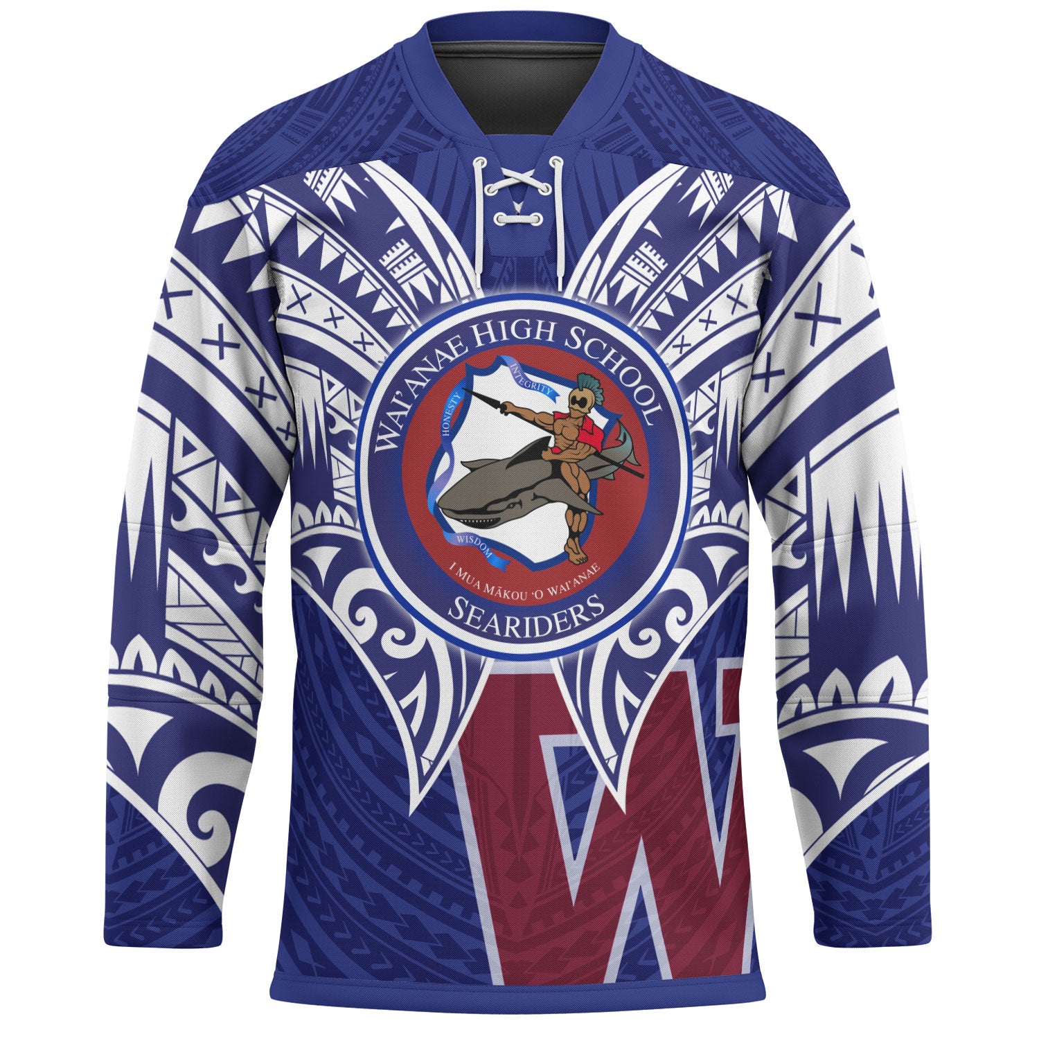 Hawaii Custom Personalised Hockey Jersey - Waianae High School Hawaiian Patterns