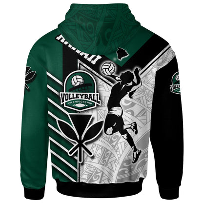 Hawaii Custom Personalised Hoodie - Hawaii Map Volleyball Championship Polynesian Culture