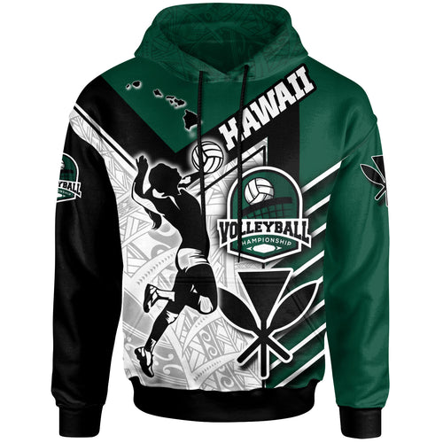 Hawaii Custom Personalised Hoodie - Hawaii Map Volleyball Championship Polynesian Culture