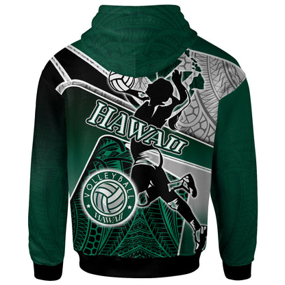 Hawaii Custom Personalised Hoodie - Hawaii Volleyball Sports Polynesian Patterns