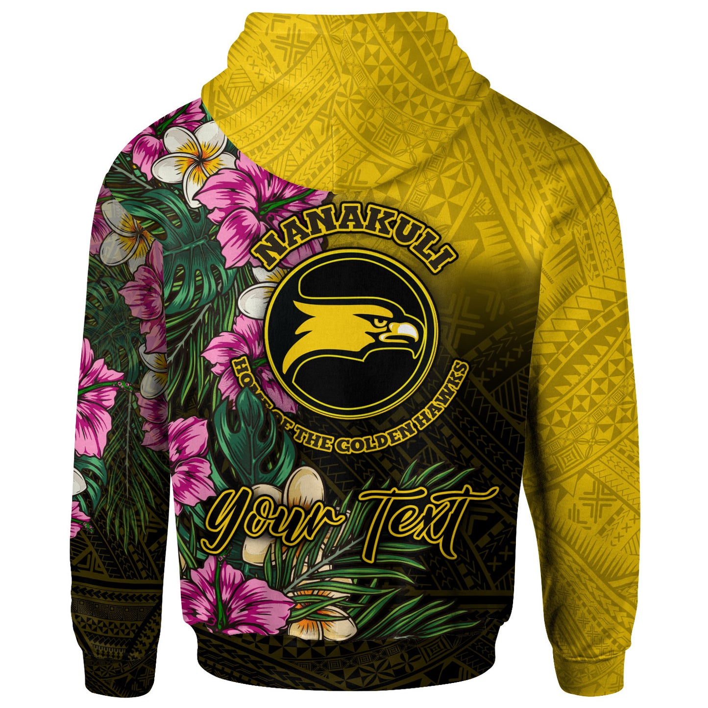 Hawaii Custom Personalised Hoodie - Nanakuli High and Intermediate School Hawaiian Tropical Flowers