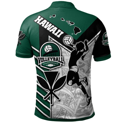 Hawaii Custom Personalised Polo Shirt - Hawaii Map Volleyball Championship Polynesian Culture
