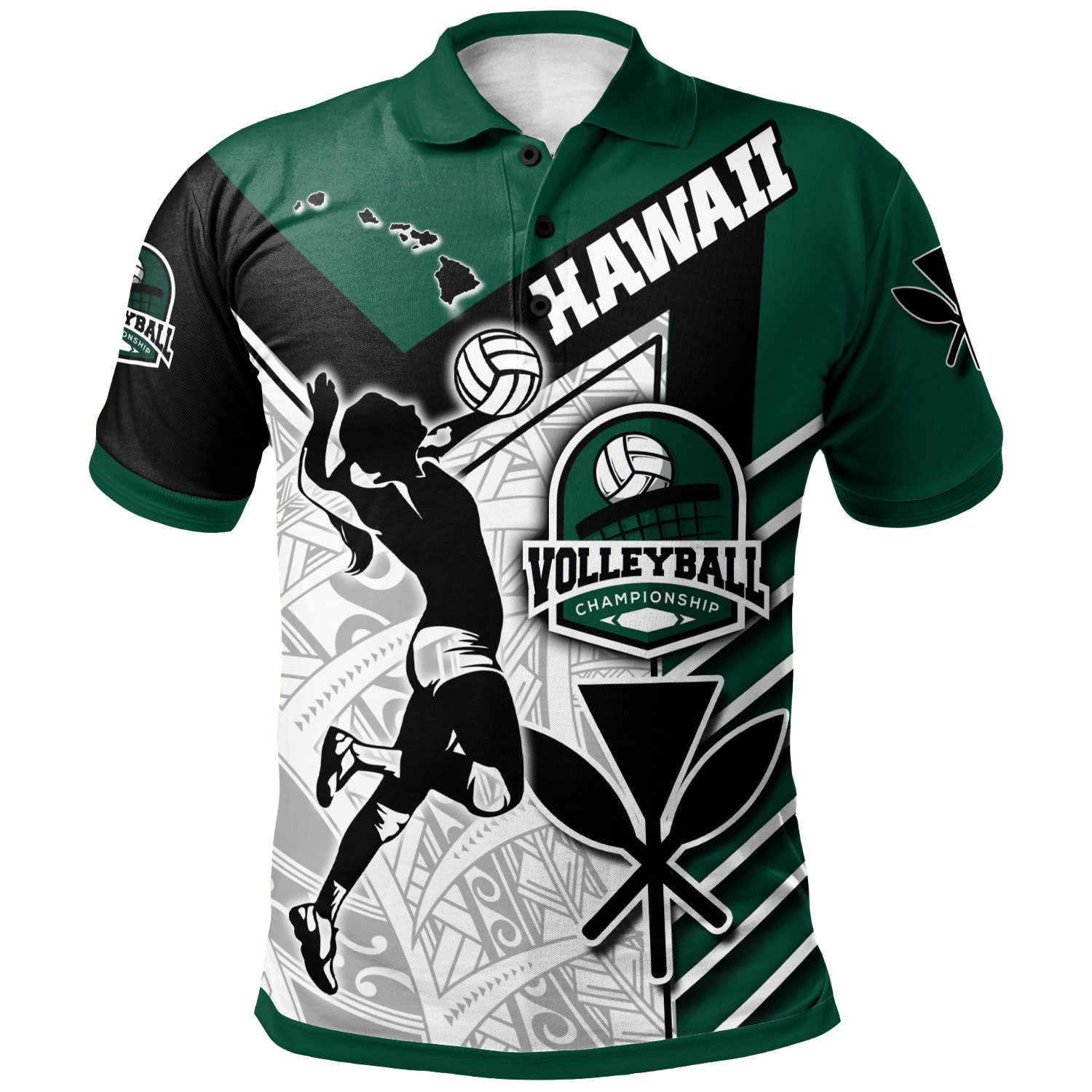 Hawaii Custom Personalised Polo Shirt - Hawaii Map Volleyball Championship Polynesian Culture