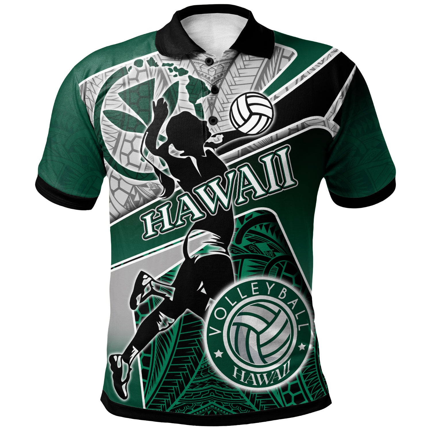 Hawaii Custom Personalised Polo Shirt - Hawaii Volleyball Sports Polynesian Patterns