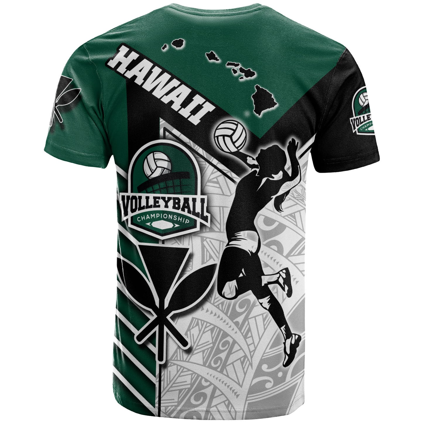 Hawaii Custom Personalised T-Shirt - Hawaii Map Volleyball Championship Polynesian Culture