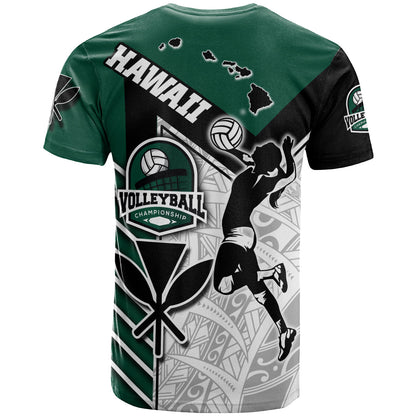 Hawaii Custom Personalised T-Shirt - Hawaii Map Volleyball Championship Polynesian Culture