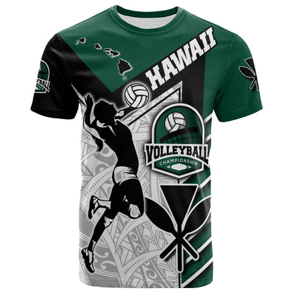Hawaii Custom Personalised T-Shirt - Hawaii Map Volleyball Championship Polynesian Culture