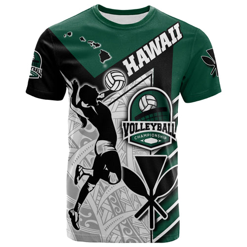 Hawaii Custom Personalised T-Shirt - Hawaii Map Volleyball Championship Polynesian Culture