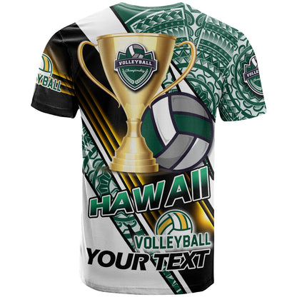 Hawaii Custom Personalised T-Shirt - Volleyball Cup Championship Hawaii Polynesian Patterns