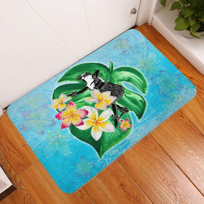 Hawaii Door Mat Hula Girls With Tropical Flowers Polynesian Style