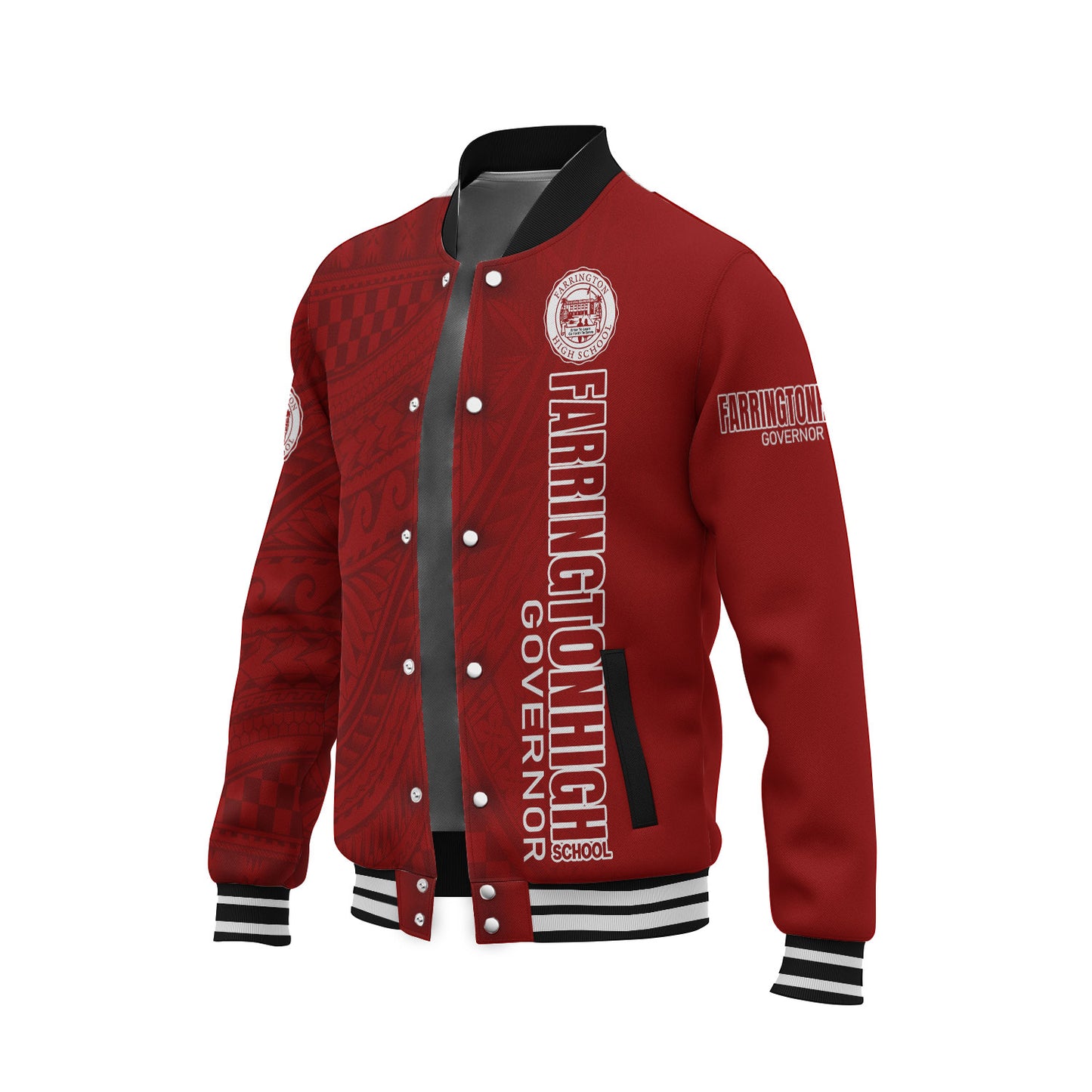 Hawaii Farrington High School Baseball Jacket - Governor Hawaii Patterns