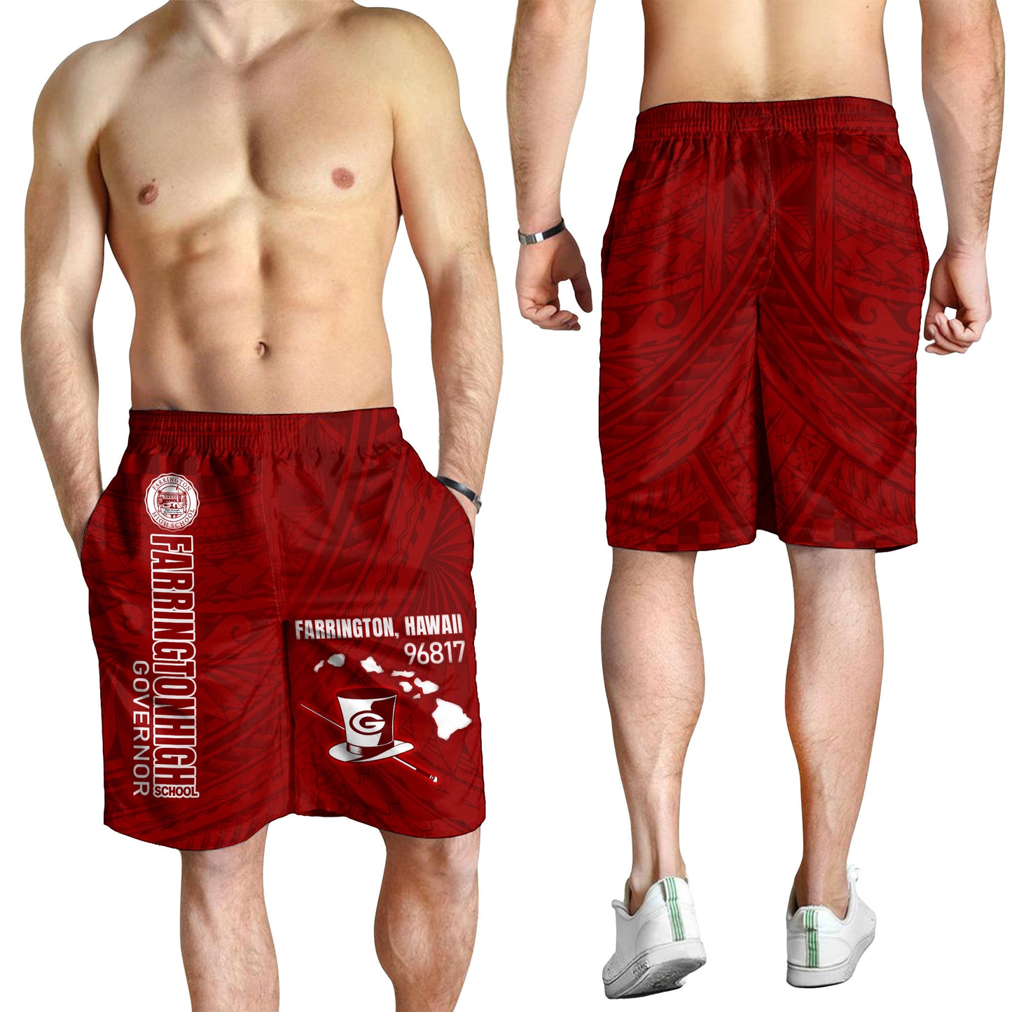 Hawaii Farrington High School Men Short - Governor Hawaii Patterns