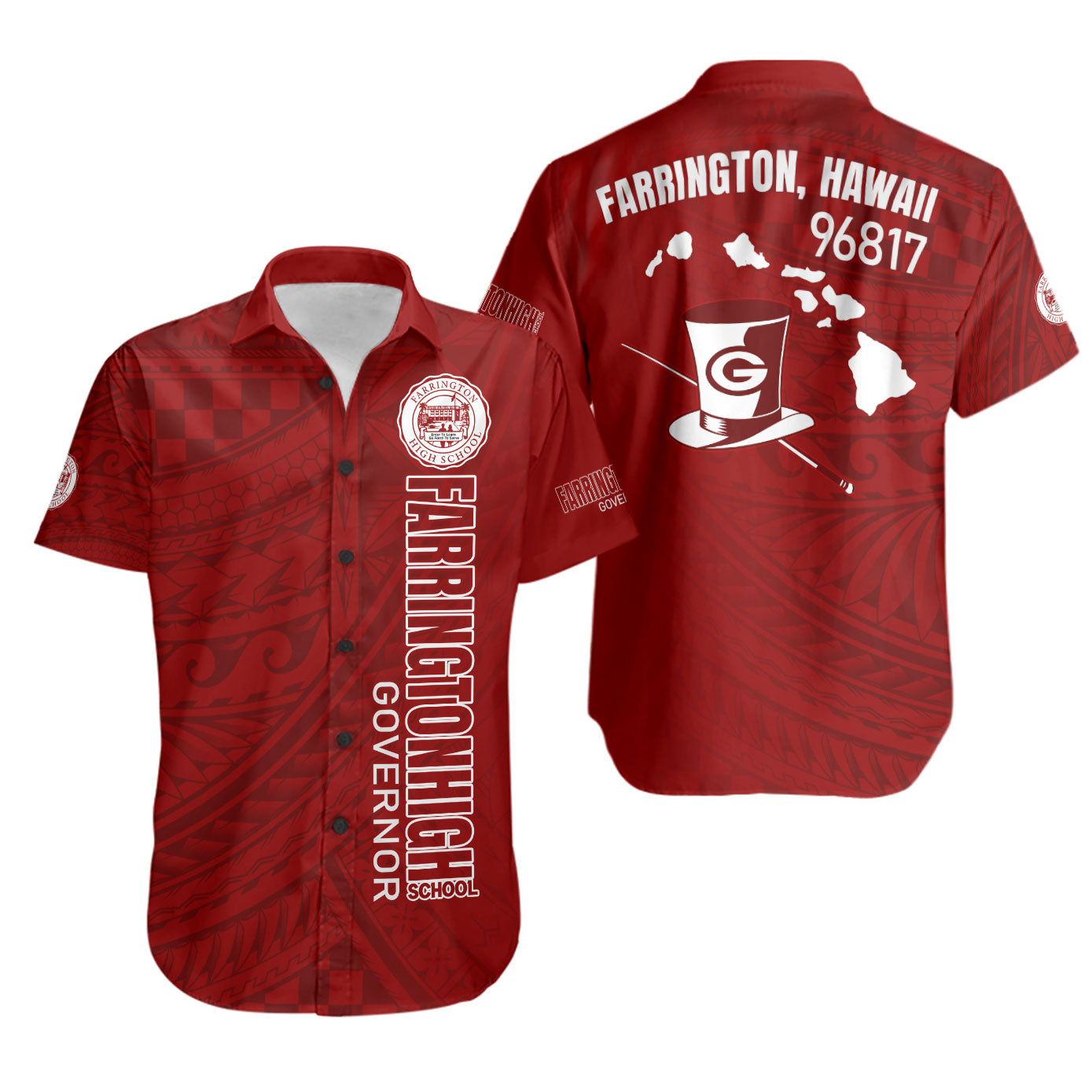 Hawaii Farrington High School Short Sleeve Shirt - Governor Hawaii Patterns
