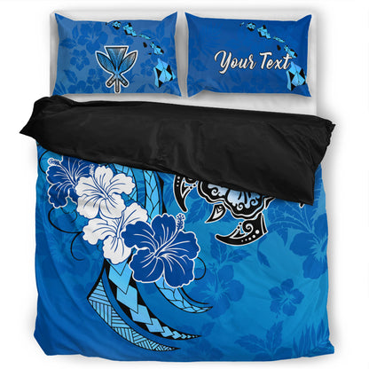 Hawaii Bedding Set Custom Hibiscus Flower And Sea Turtle Polynesian